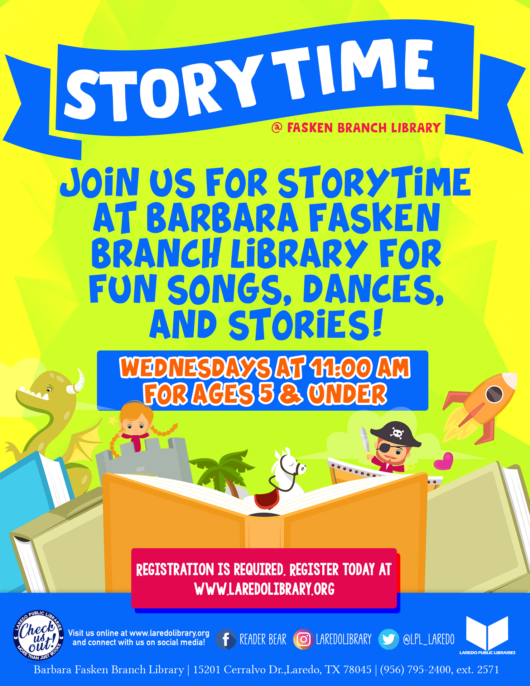 Storytime at Fasken Branch Library!