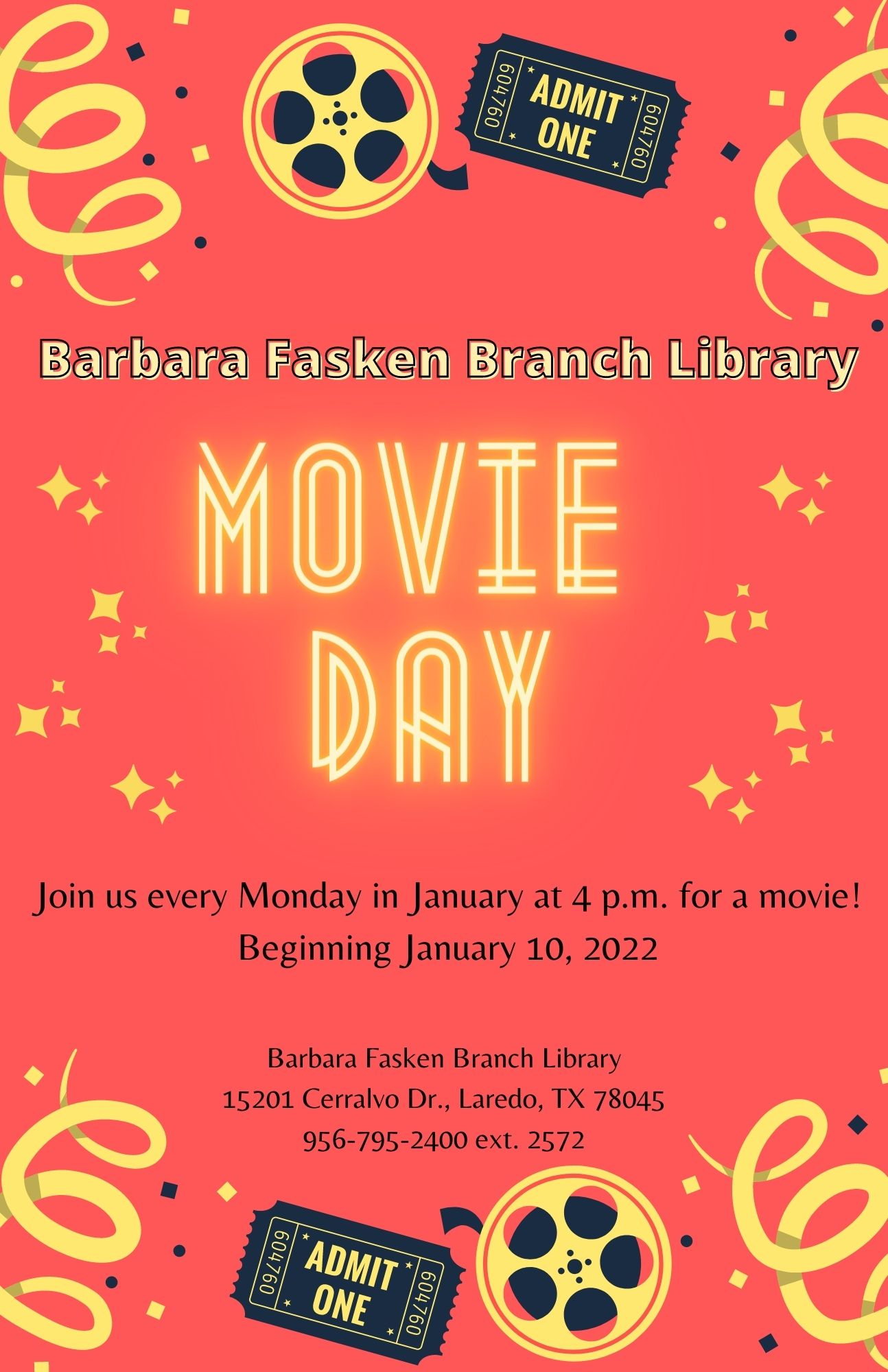 Movie Day! @ Fasken Branch Library