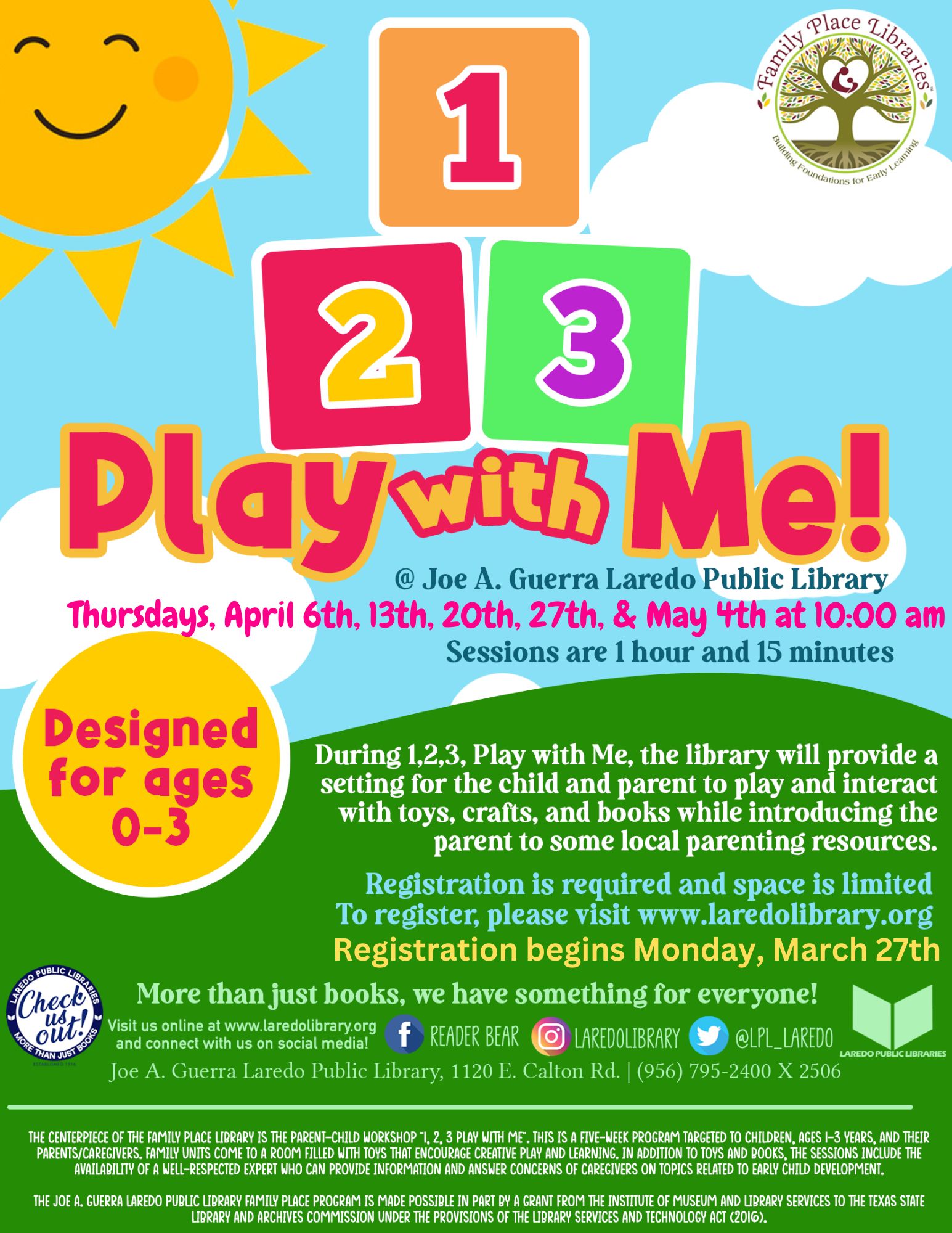 1, 2, 3 Play with Me Registrations