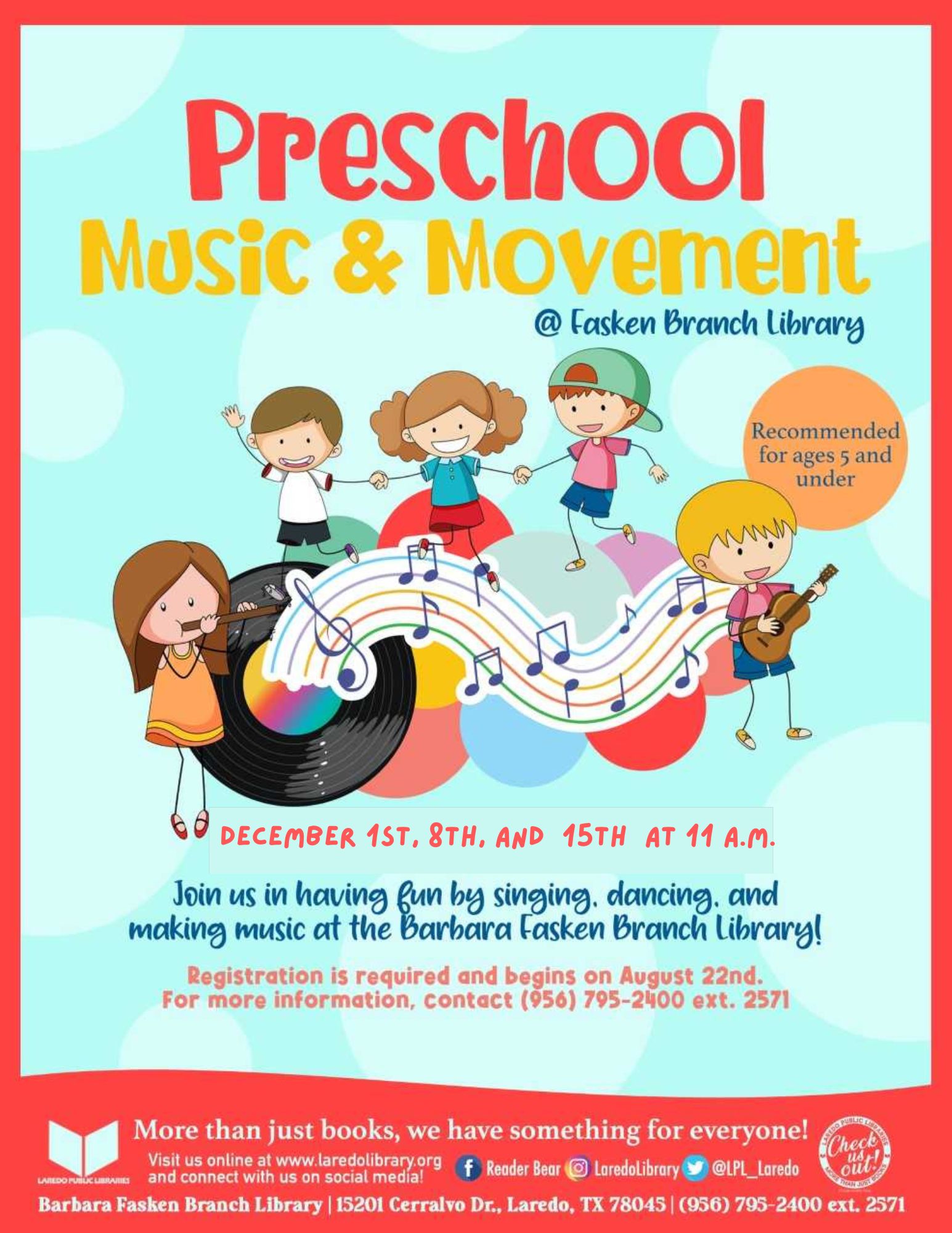 Preschool Music & Movement @Fasken Registration