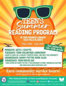 Teens Summer Reading Program 2023 @MOS