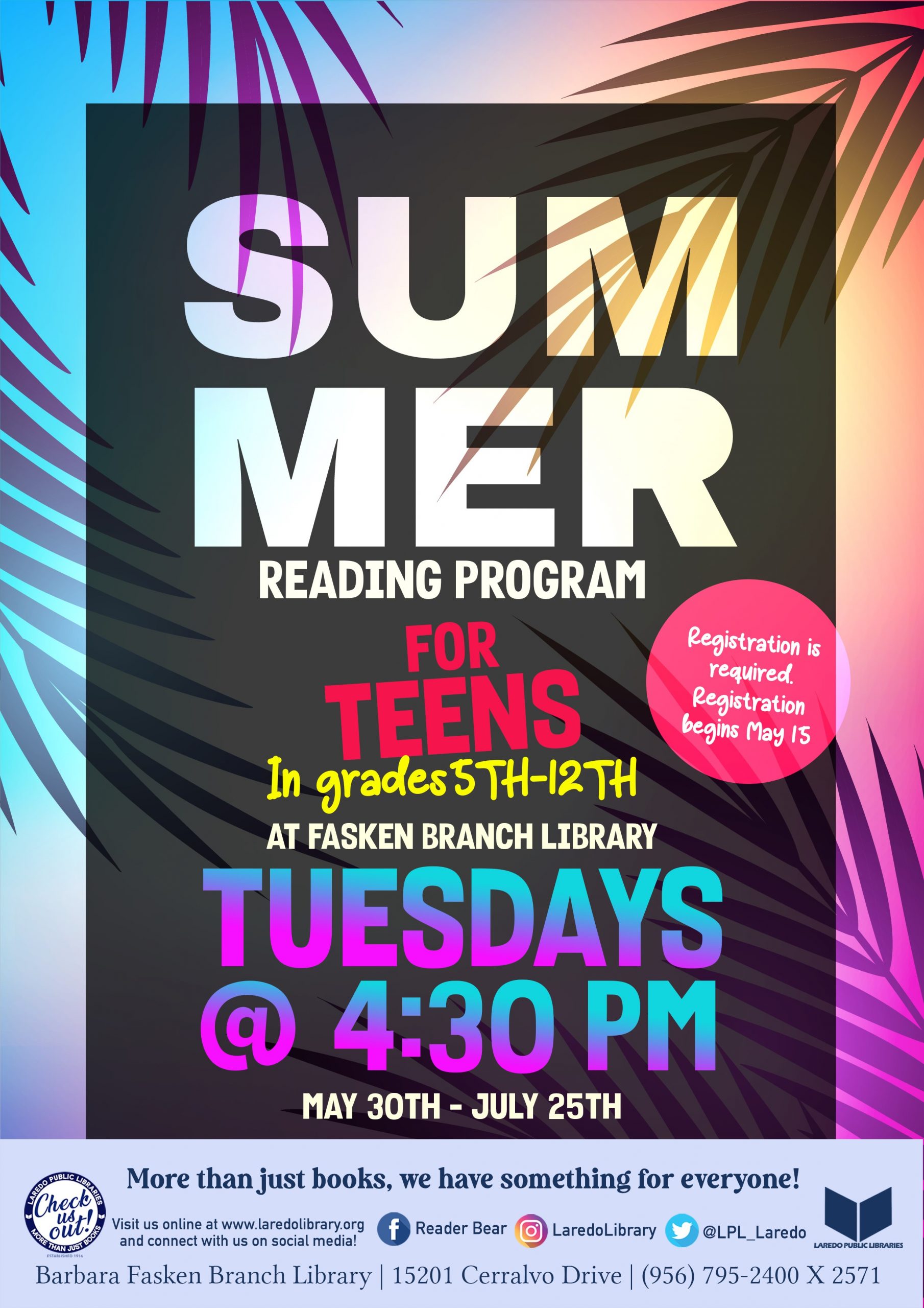 Teen’s Summer Reading Program @Fasken Library