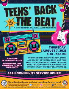 Teens' Back to the Beat @ Joe A. Guerra Laredo Public Library