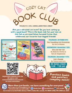 Cozy Cat Book Club @ Joe A. Guerra Laredo Public Library