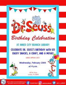 Dr. Seuss' Birthday Celebration @ Inner City Branch Library