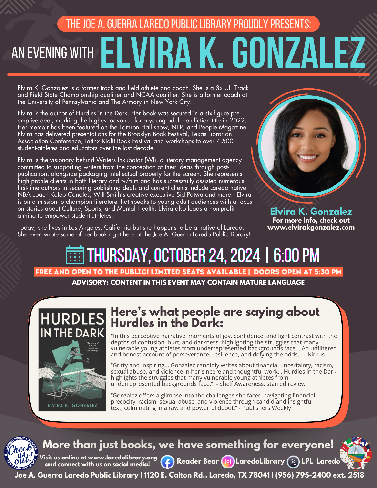 An Evening with Elvira K. Gonzalez An Evening with Elvira K. Gonzalez
