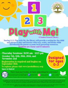 1, 2, 3 Play with Me Registration Begins @ Barbara Fasken Branch Library