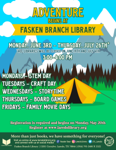 Summer Reading Program Registration @ Barbara Fasken Branch Library