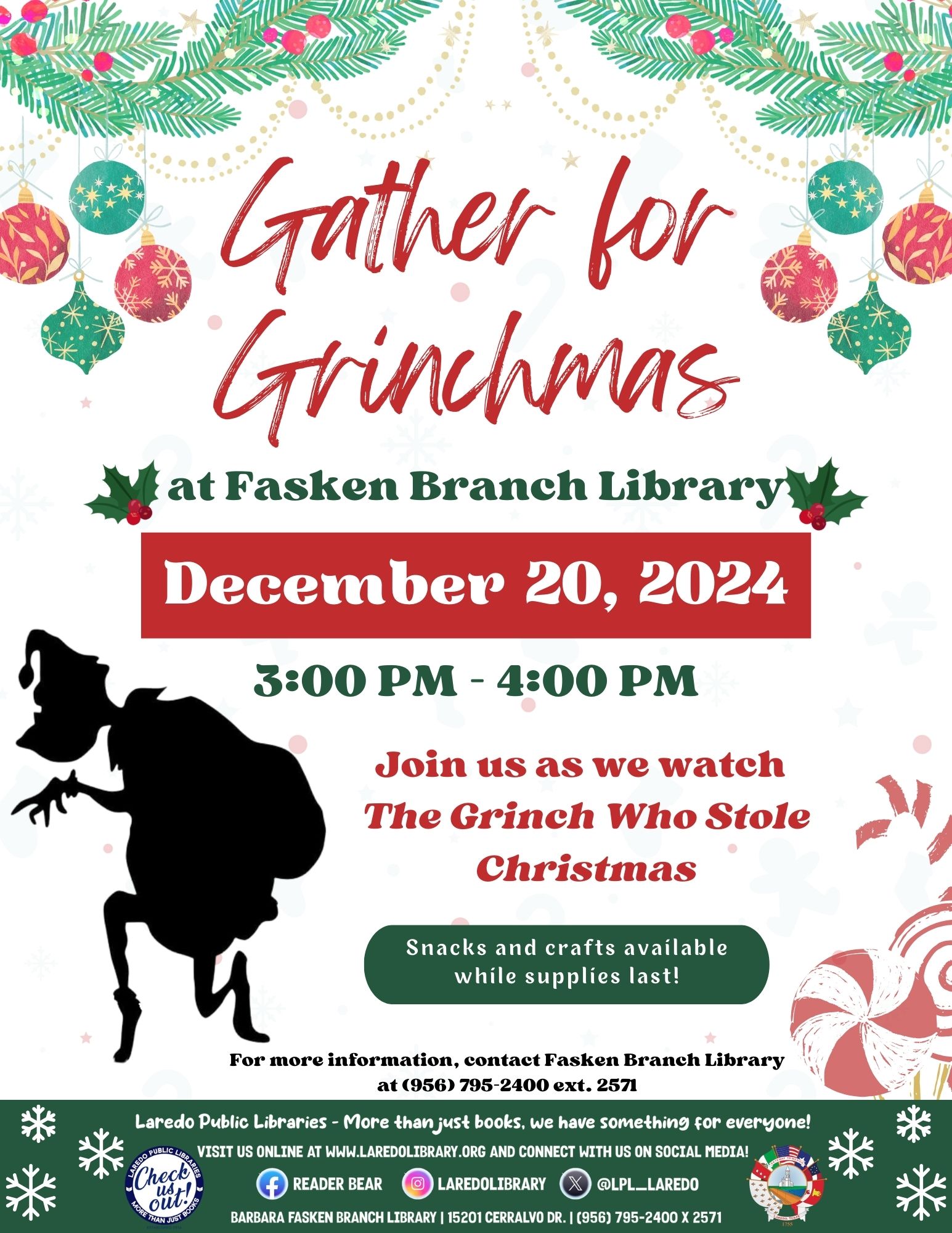 Grinchmas @ Fasken Branch Library!
