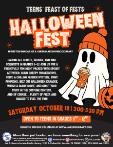 Teens' Halloween Fest (Feasts of Fests) @ Joe A. Guerra Laredo Public Library
