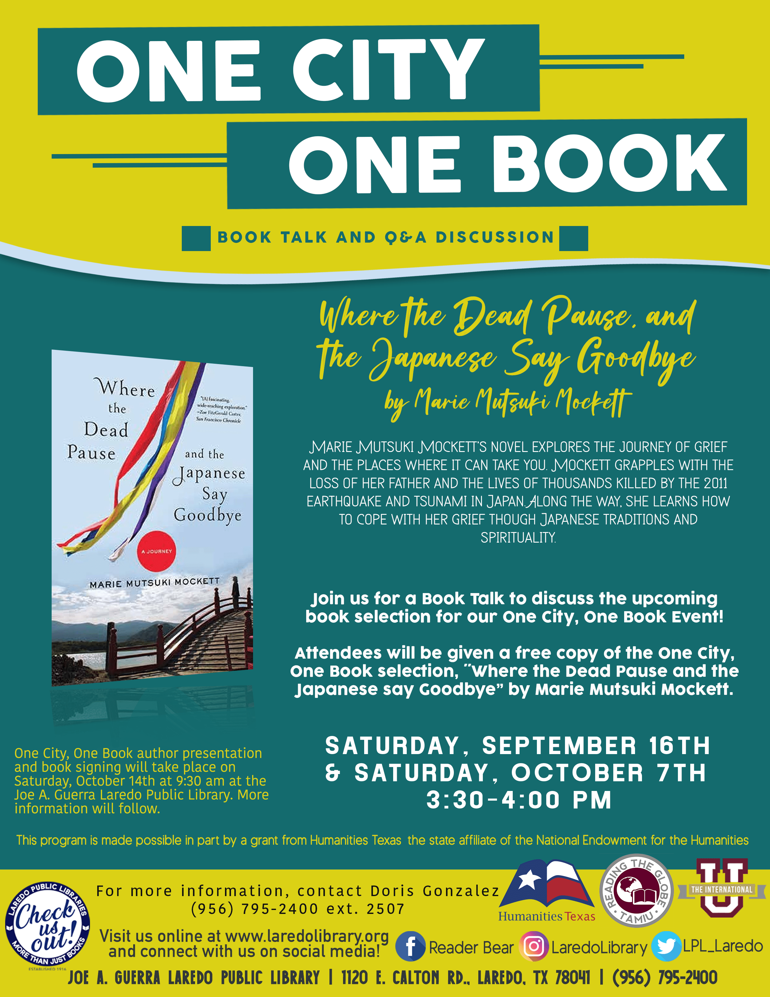 One City, One Book: Book Talk One City, One Book: Book Talk