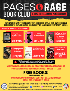 Pages and Rage Book Club @ Joe A. Guerra Laredo Public Library Program Rm #1
