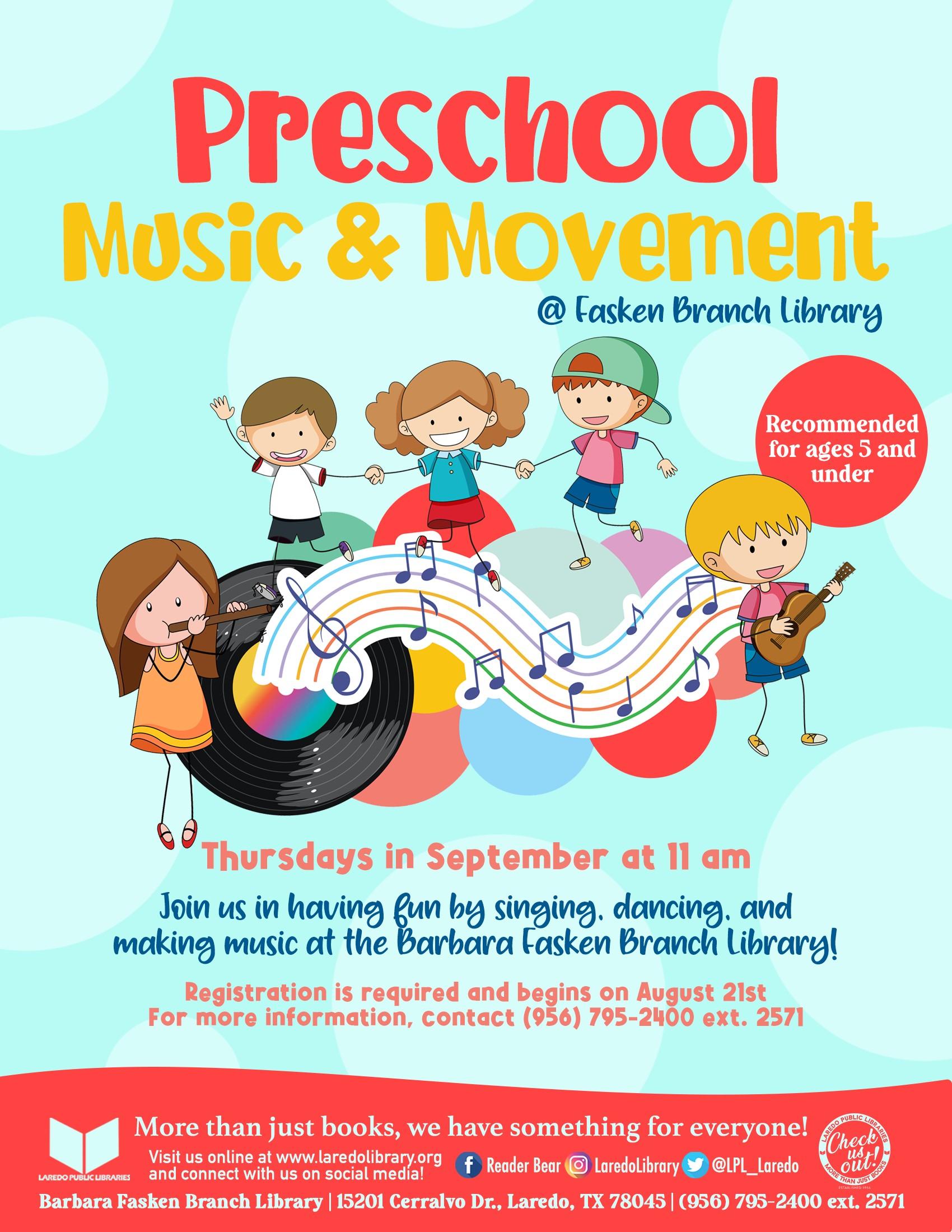Preschool Music & Movement Registration Begins!