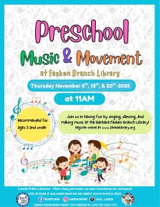 Preschool Music & Movement Registration Begins! @ Fasken Branch Library