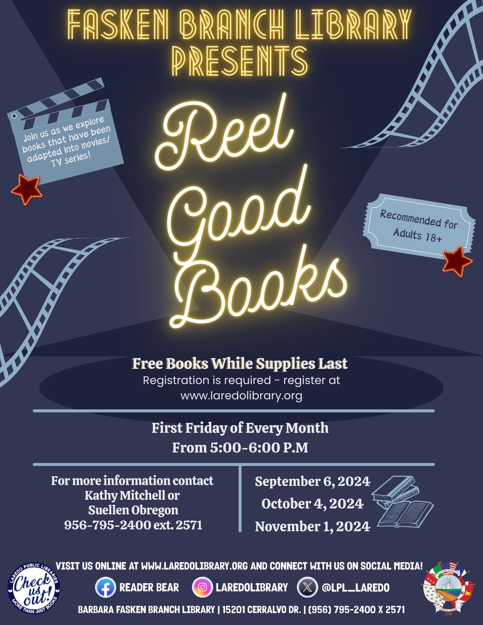 Reel Good Book Club @ Fasken Branch Library