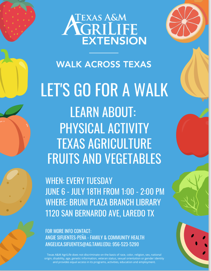 Texas A&M AgriLife extension: Walk across Tx let’s go for a walk