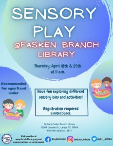 Sensory Play @ Barbara Fasken Branch Library