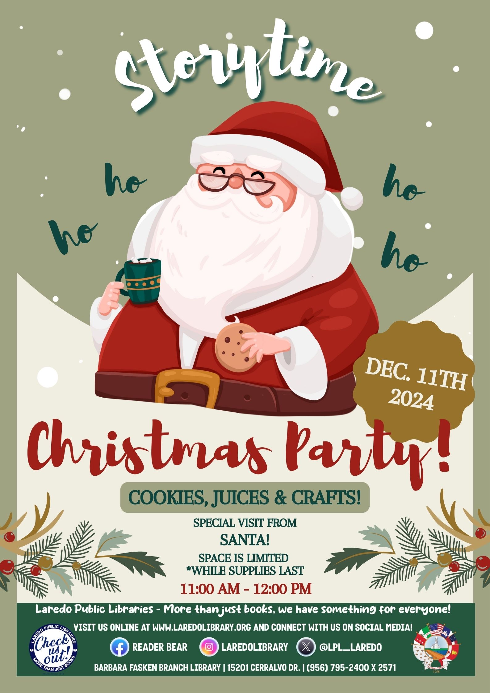 Storytime Christmas Party @ Fasken Branch Library!