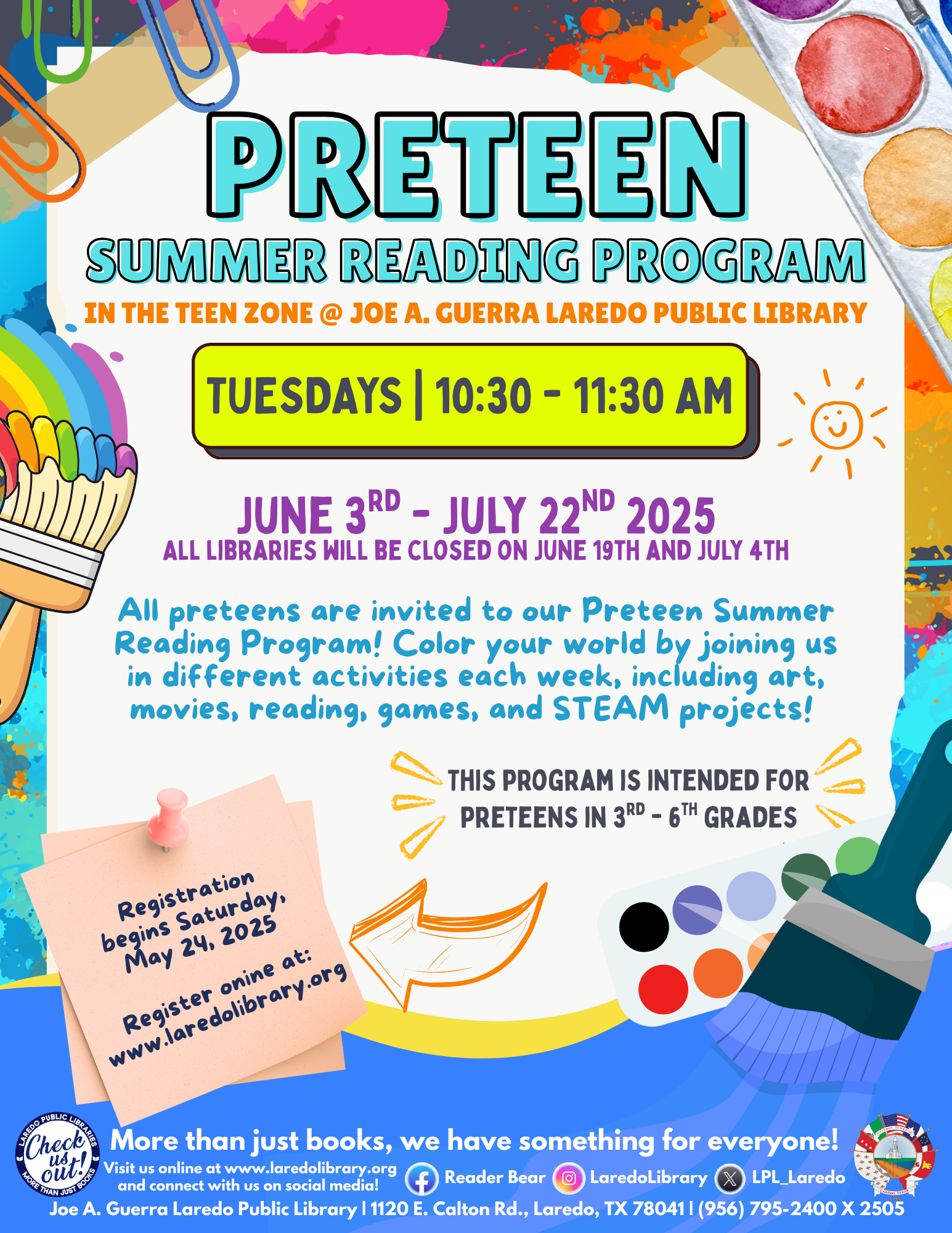 Preteen Summer Reading Program 2025 @ Joe A. Guerra Library Preteen Summer Reading Program 2025 @ Joe A. Guerra Library