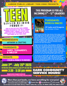 Teen Summer Reading Program @Joe A. Guerra Library @ Joe A. Guerra Laredo Public Library