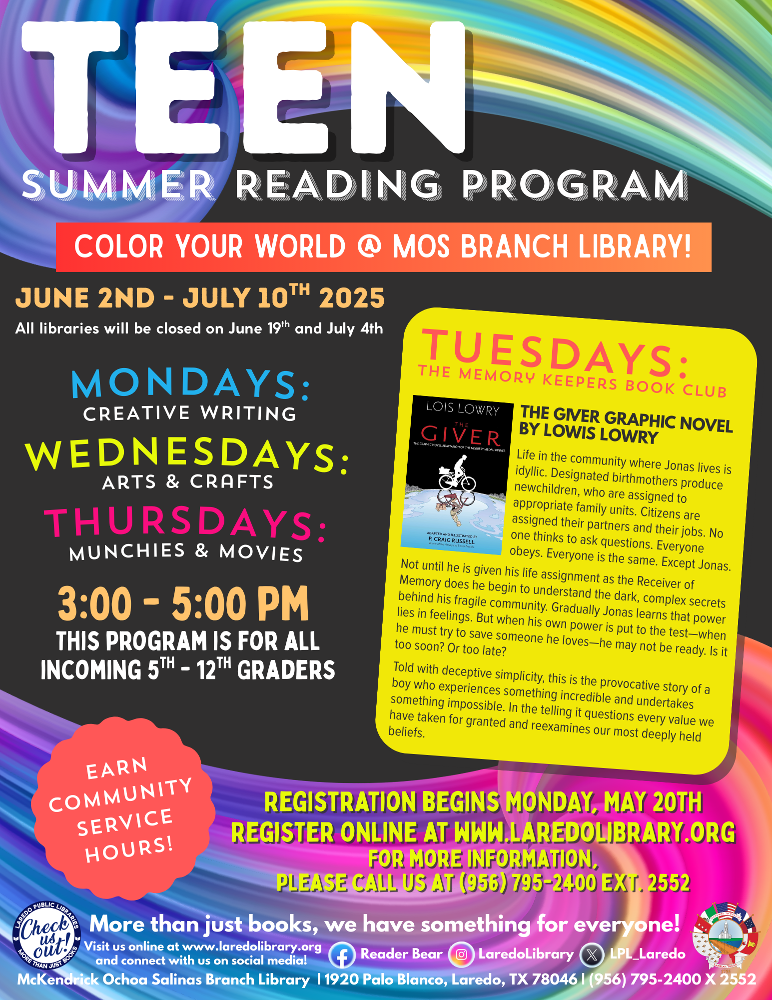 Teen Summer Reading Program 2025 @ MOS Teen Summer Reading Program 2025 @ MOS