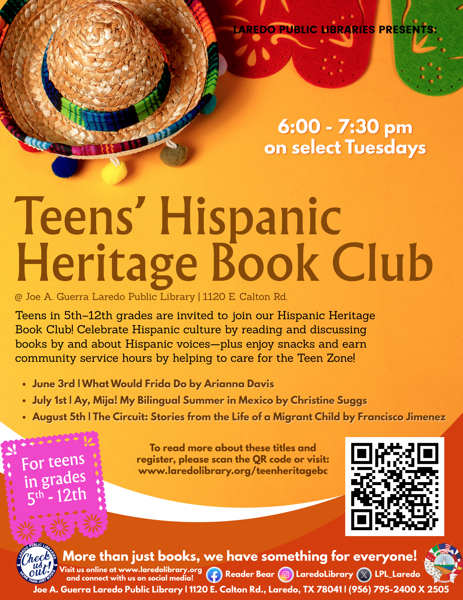 Teens’ Hispanic Heritage Book Club Teens’ Hispanic Heritage Book Club