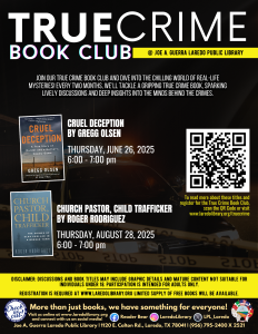 True Crime Book Club @ Joe A. Guerra Laredo Public Library Program Room # 2