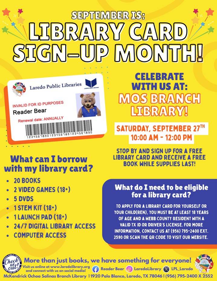 Library Card Sign Up @ MOS