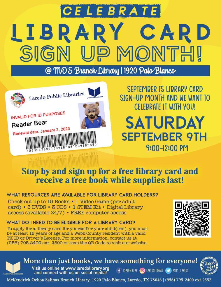 Library Card Sign Up @ MOS