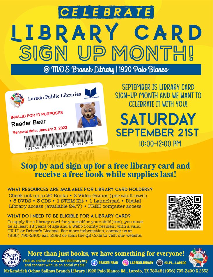 Library Card Sign Up @ MOS