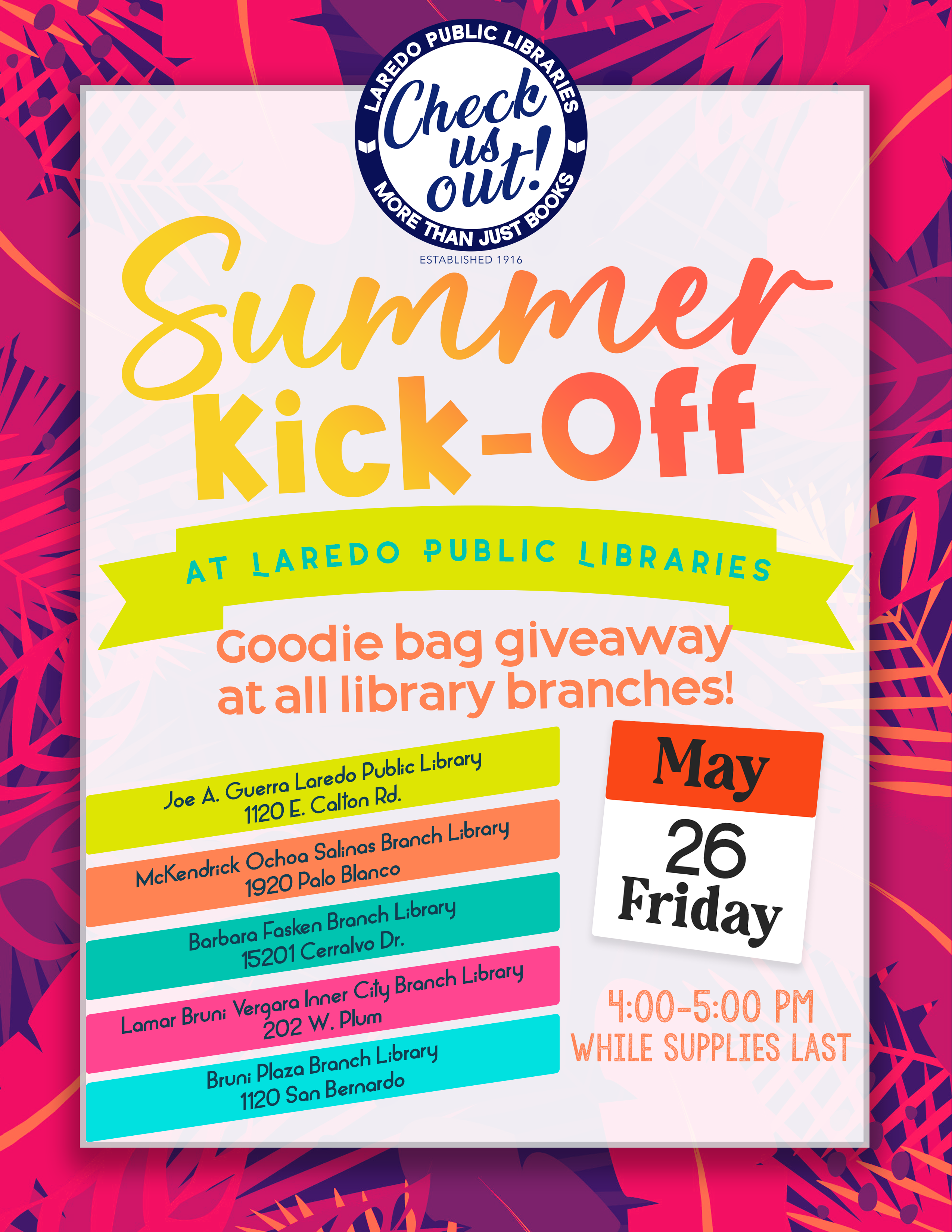 Summer Kick-off @Bruni Plaza Branch Library